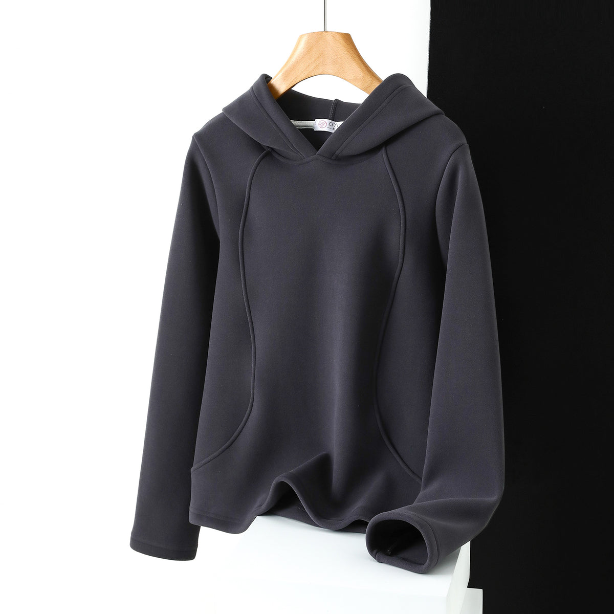 Women's Thicken Solid Plush Windbreaker Hoodie