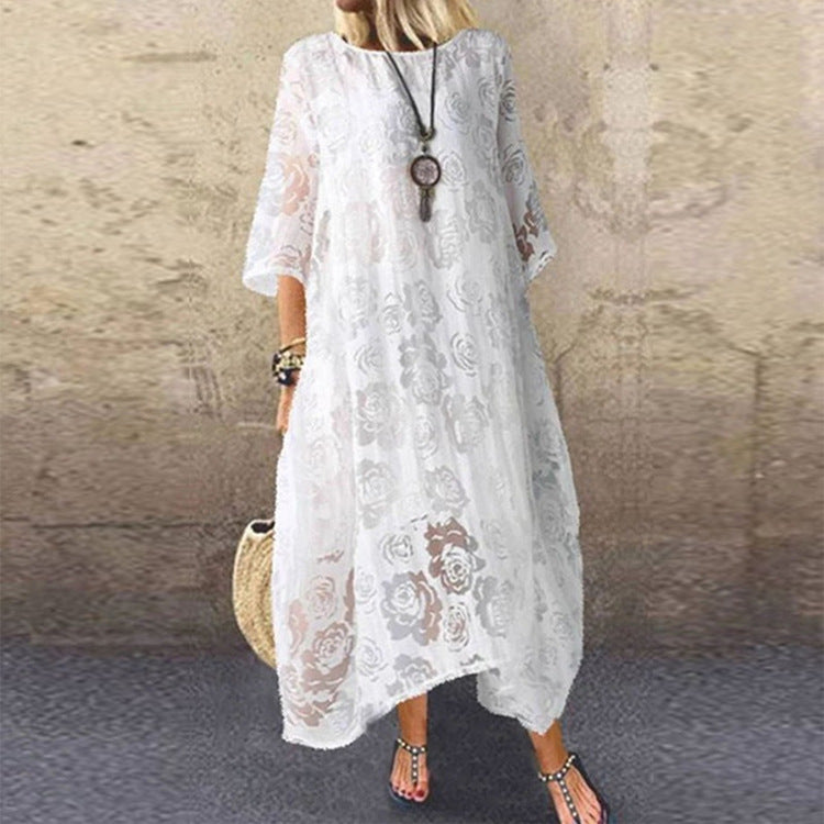 Lace Casual Long Dress for Women