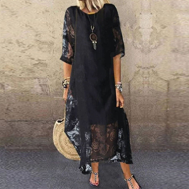 Lace Casual Long Dress for Women