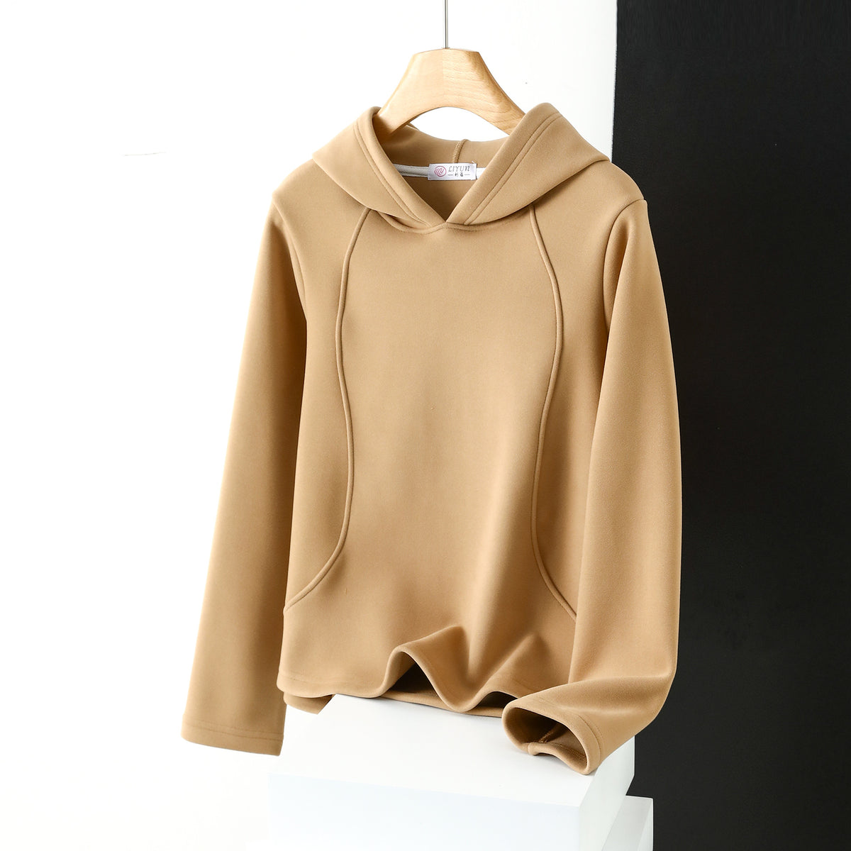 Women's Thicken Solid Plush Windbreaker Hoodie