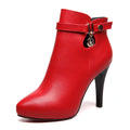Versatile Waterproof High Heels with Pointed Toe Booties