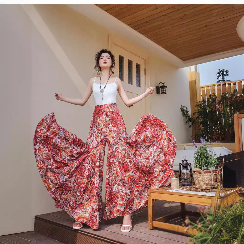 Light Floral Print Mid-Length Skirt for All Occasions