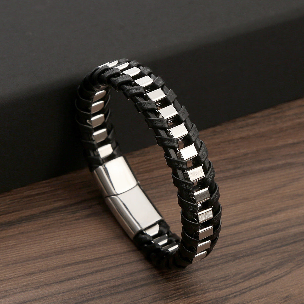 Men's Stainless Steel Bracelet - European and American Style