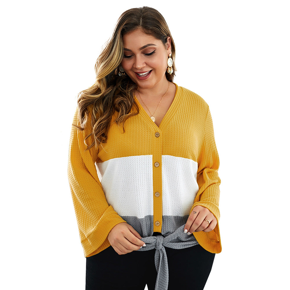 Plus Size Women's Loose Knit Sweater for Fall/Winter