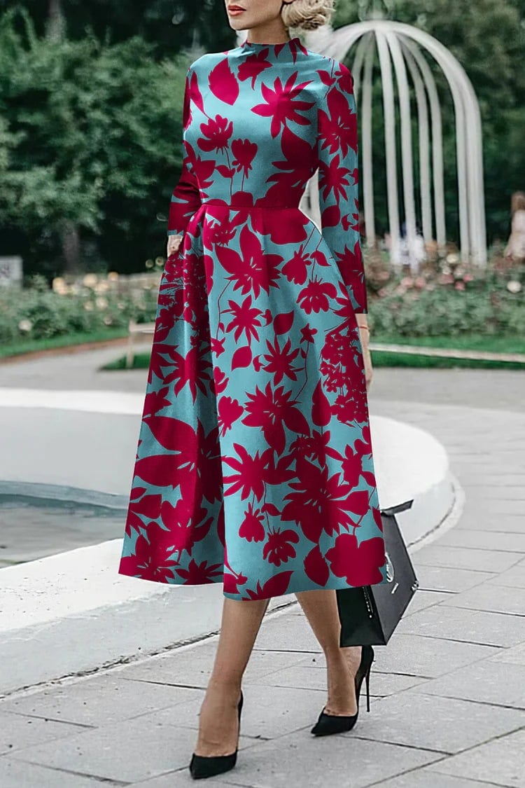 Elegant Long-Sleeved Mid-Length Dress
