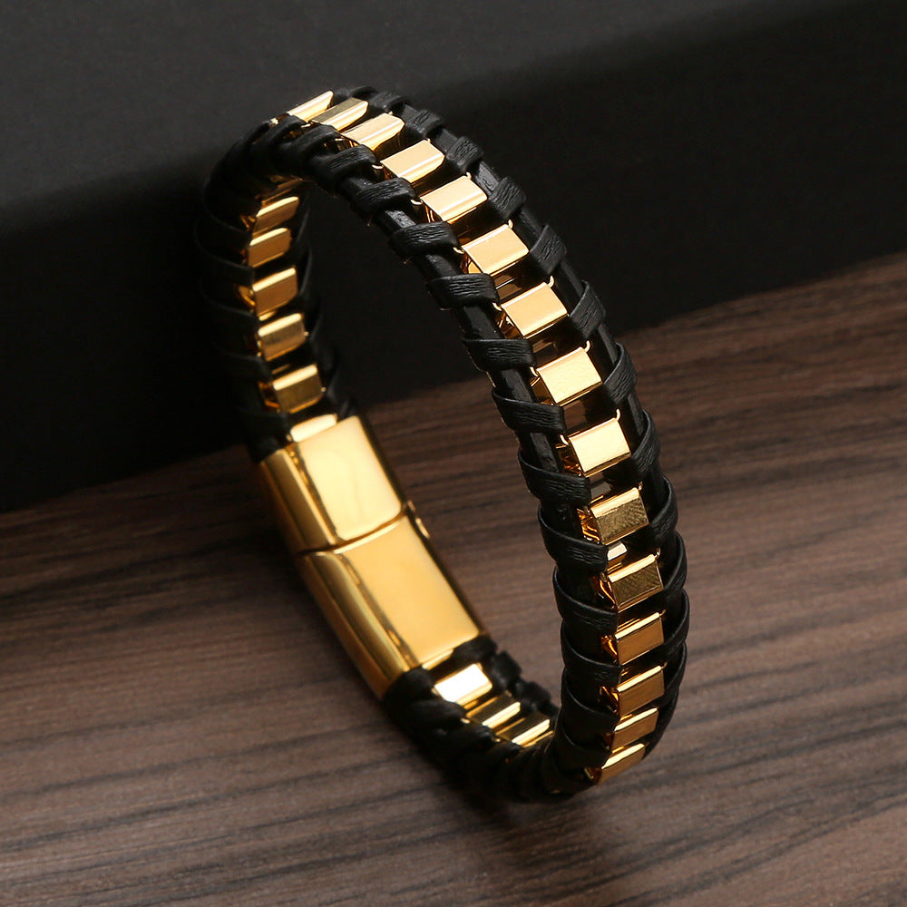 Men's Stainless Steel Bracelet - European and American Style