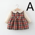 Girls Plaid Fleece Skirt with Bow-knot Detail