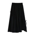 High-Waist A-Line Mid-Length Skirt for Summer