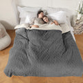 CHIOKY Electric Heated Blanket 3D Pattern Design 84“ x 90” Heated Blanket with 5 Heating Levels & 10 Hours Auto Off Grey