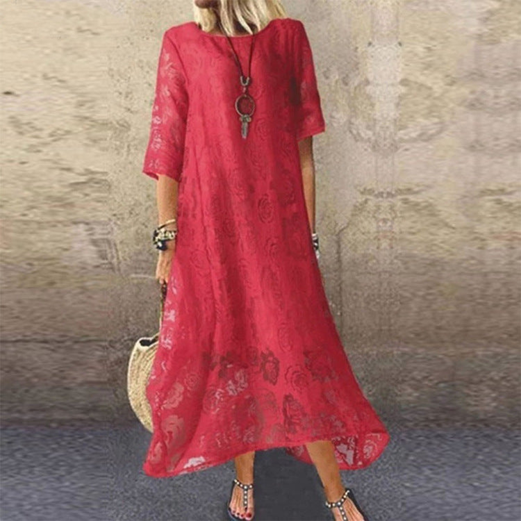 Lace Casual Long Dress for Women